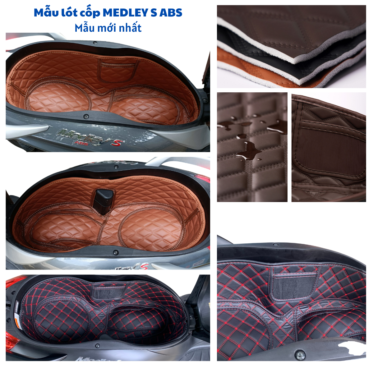 Lót cốp da Piaggio Medley CÓ TÚi da thêu Logo hãng cực đẹp