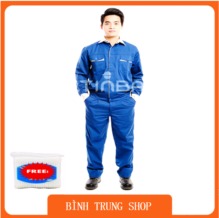 Quần áo bảo hộ lao động tinba 02 chất liệu vải kaki thoáng mát cao cấp -tặng bông tắm gói 100u
