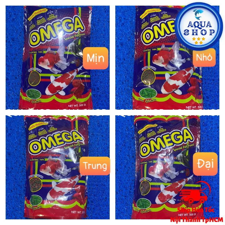 Thức ăn cho cá cảnh cám thái cao cấp omega 500g cho cá koi, cá ba đuôi, cá vàng