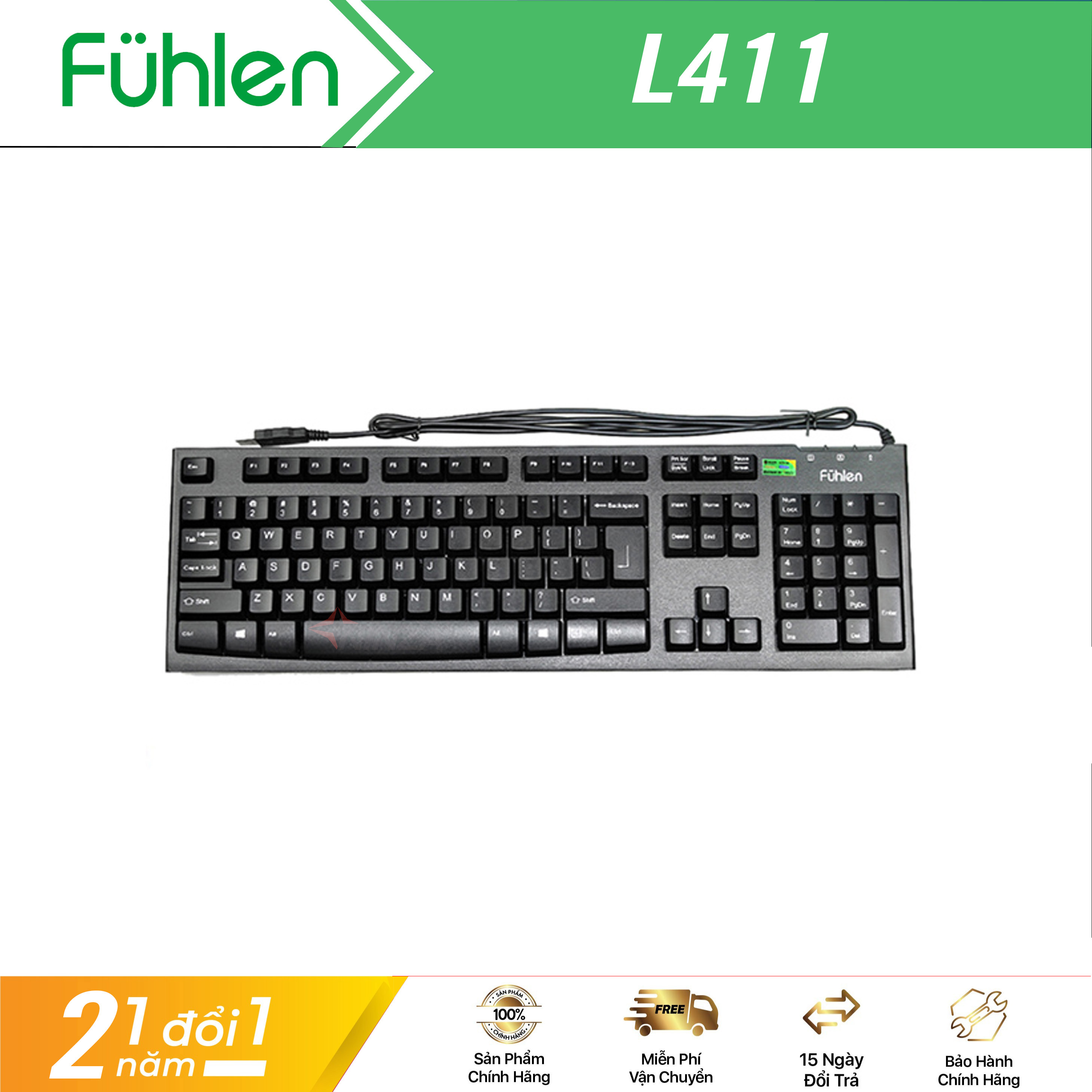 Bàn phím có dây Fuhlen L411