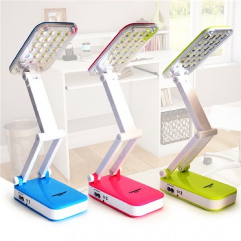 Đèn led để bàn học, bàn làm việc 24 bóng pin sạc