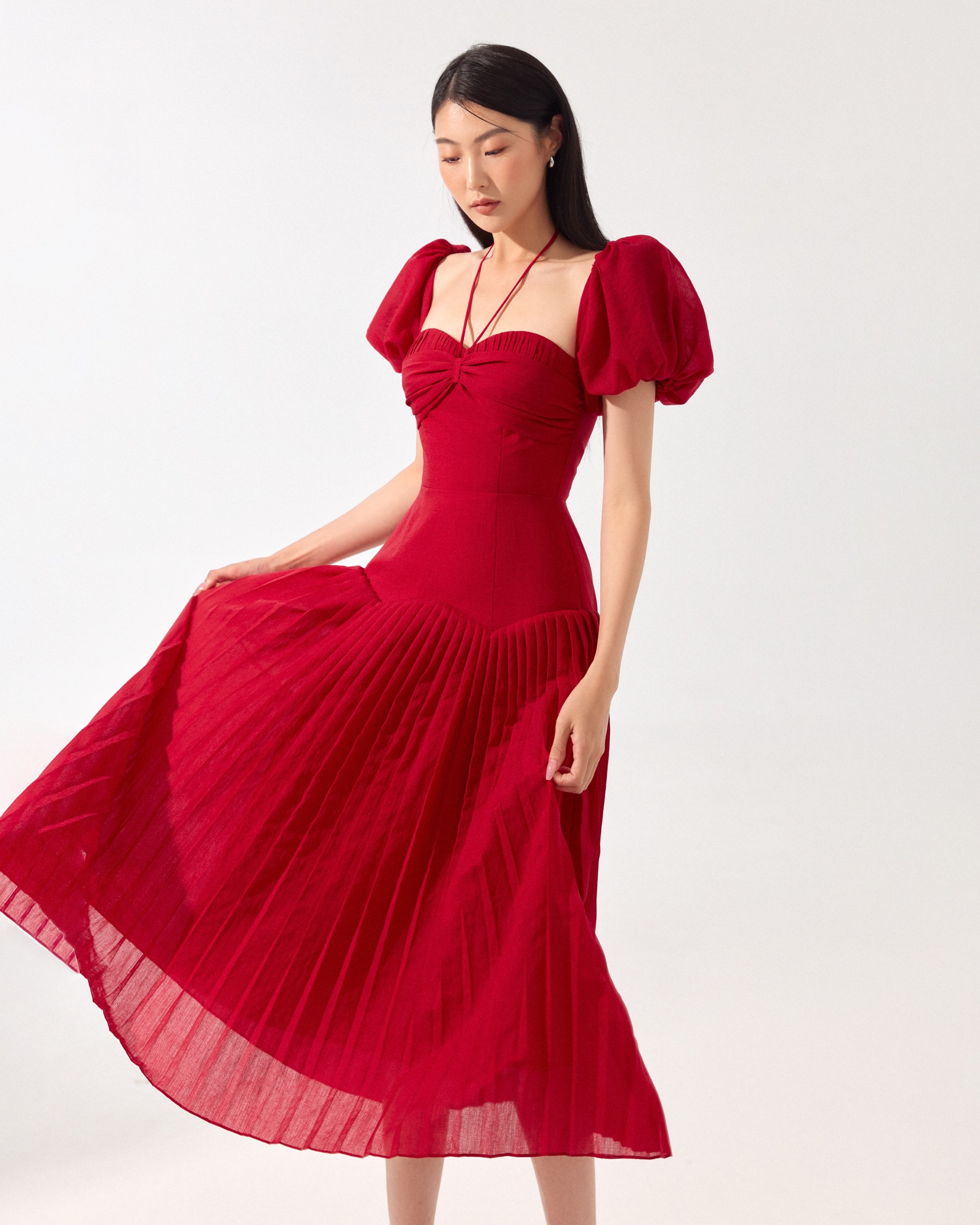 Đầm dài dập ly chloverstudio della midi dress