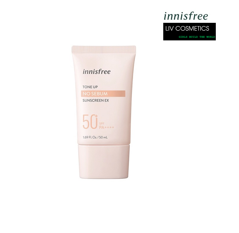 (Mẫu 2022 - Hàng chính hãng) Kem chống nắng kiềm dầu và nâng tông da innisfree Tone Up No Sebum Sunscreen 50ml SPF50+ PA++++ 50ml