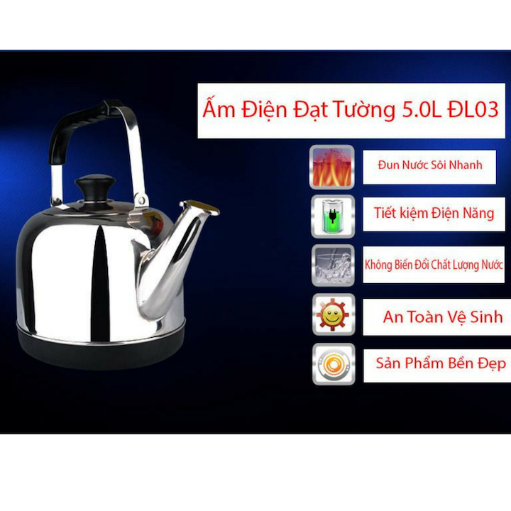 Ấm siêu tốc đế âm Đạt Tường 5L tự ngắt điện khi sôi cực bền