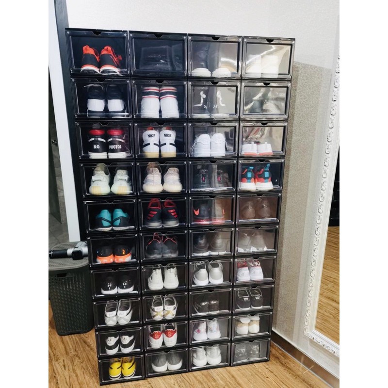 Hộp Đựng Giày Nhựa Cứng Cao Cấp Size Lớn Nhựa Cứng Nắp Cửa Hít Nam Châm