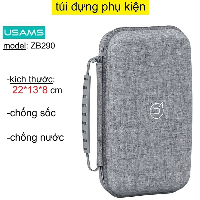 Túi đựng phụ kiện điện thoại chống sốc chống nước có quai USams Portable Storage Bag ZB290