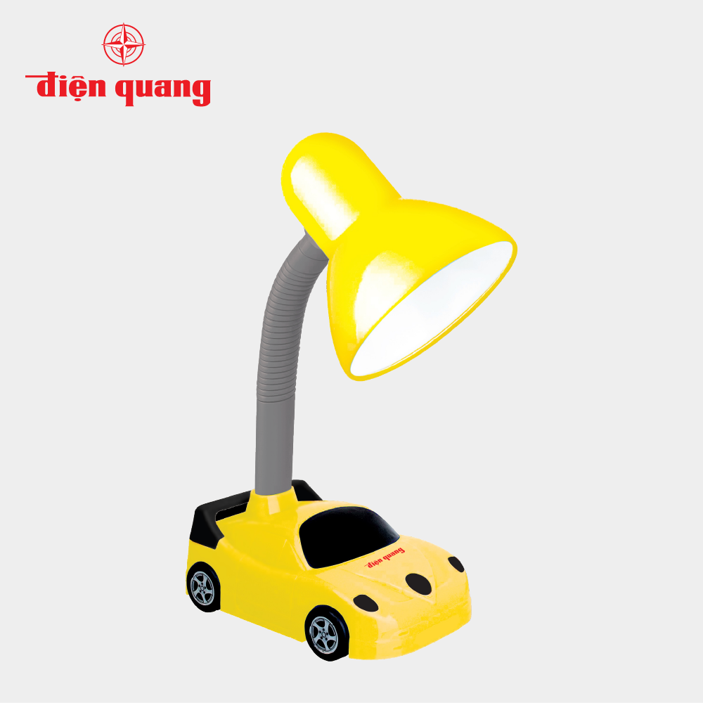 Đèn bàn Điện Quang ĐQ DKL05 B kiểu xe hơi, vàng đen, có bóng