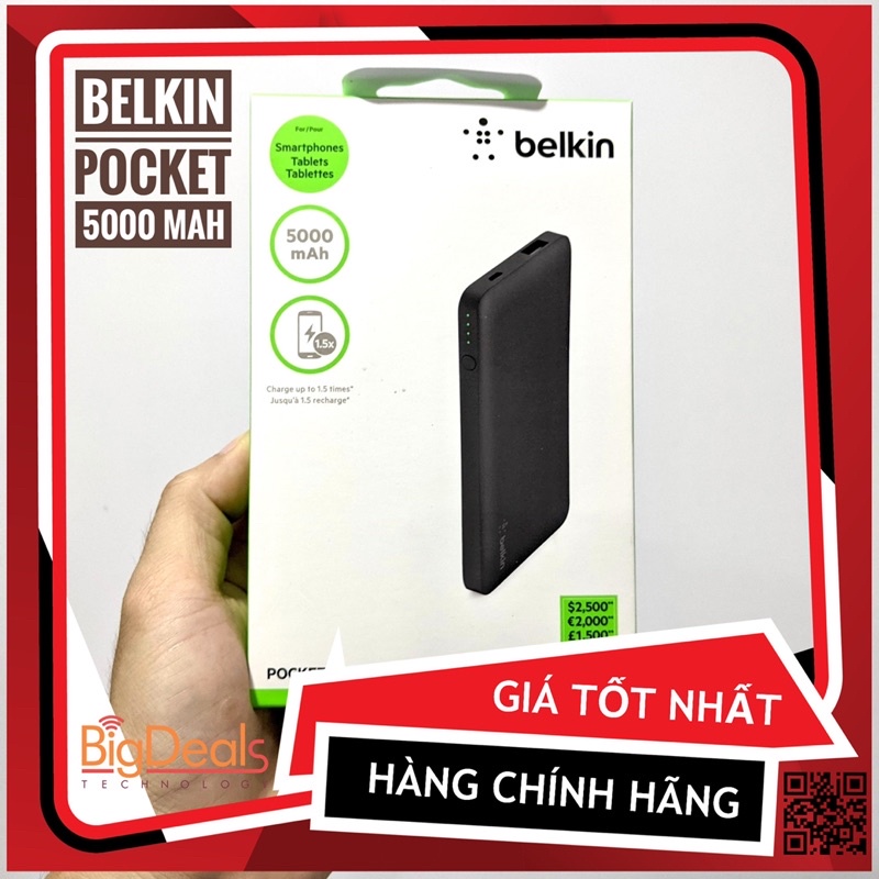 Sạc dự phòng belkin pocket power 5000 mah | bigdeals vn