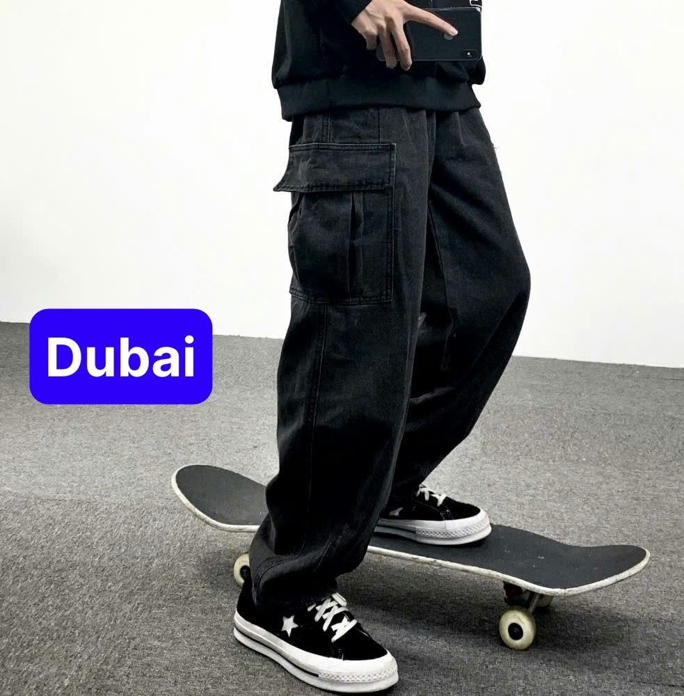 QUẦN BAGGY JEAN NAM ỐNG SUÔNG CHẤT BÒ TÚI HỘP HÀN QUỐC PHONG CACH CAO CẤP - DUBAI FASHION