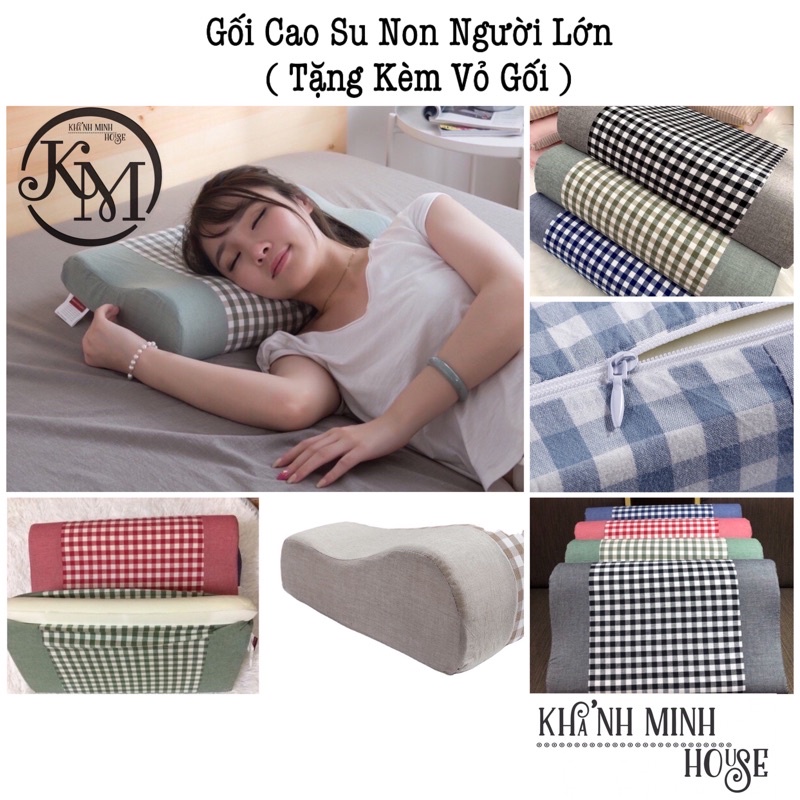 Gối Cao Su Non Người Lớn - Tặng Kèm Vỏ Gối