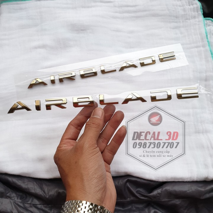 DECAL 3D CHỮ NỔI HONDA AIR BLADE HÀNG ZIN CAO CẤP - 3 MÀU