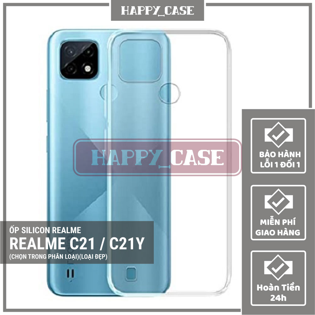 Ốp lưng điện thoại realme c21 / realme c21y thin transparent silicon