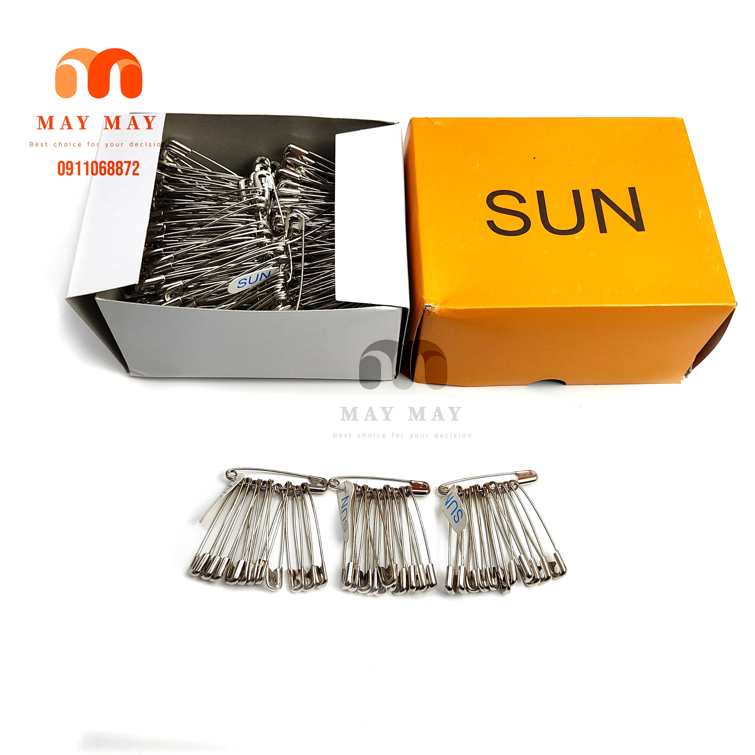 Set 36 kim băng SUN size Trung > Kim tây cài áo - 36 chiếc ghim băng chất liệu hợp kim cao cấp
