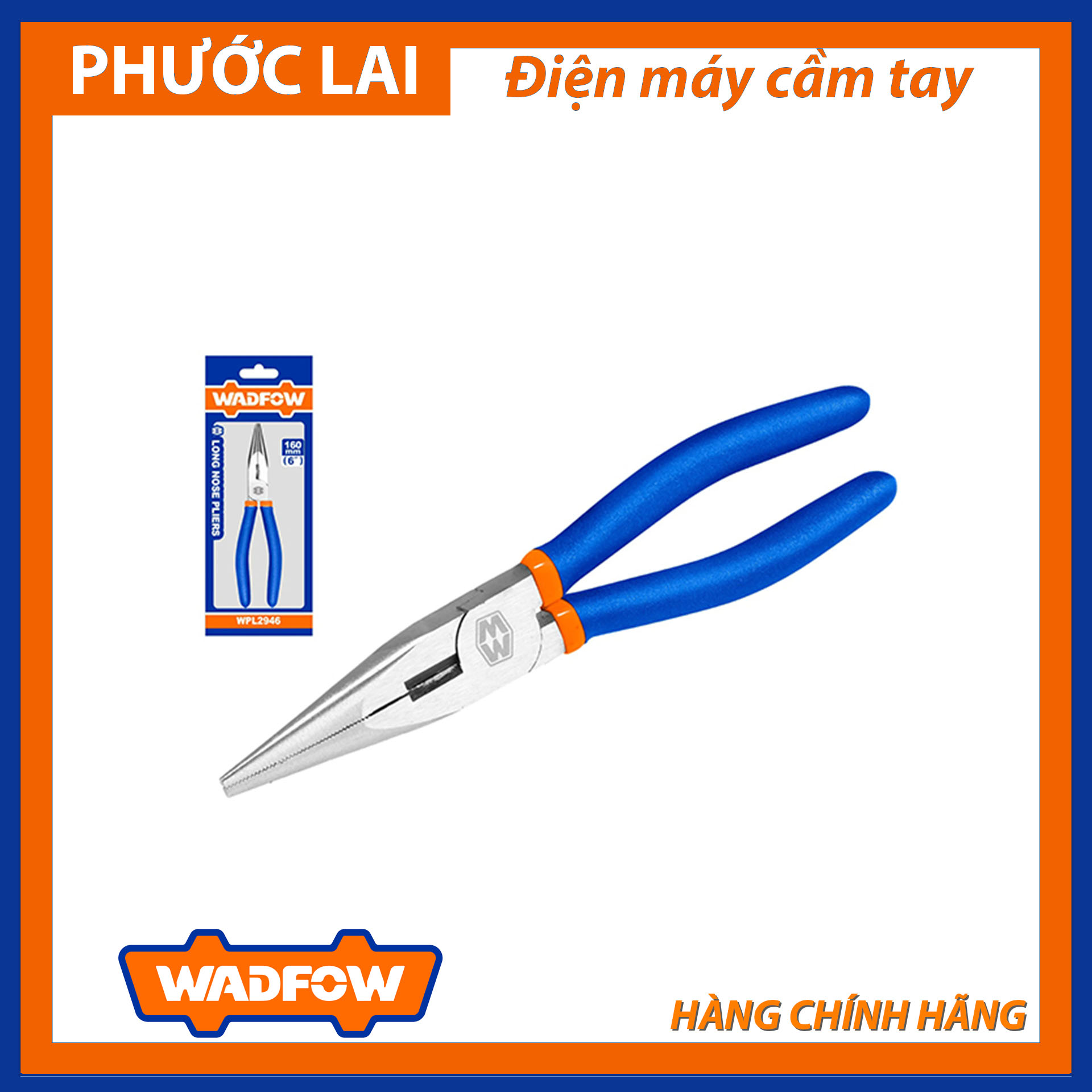 Kềm mũi dài 6"/160mm wadfow wpl2946