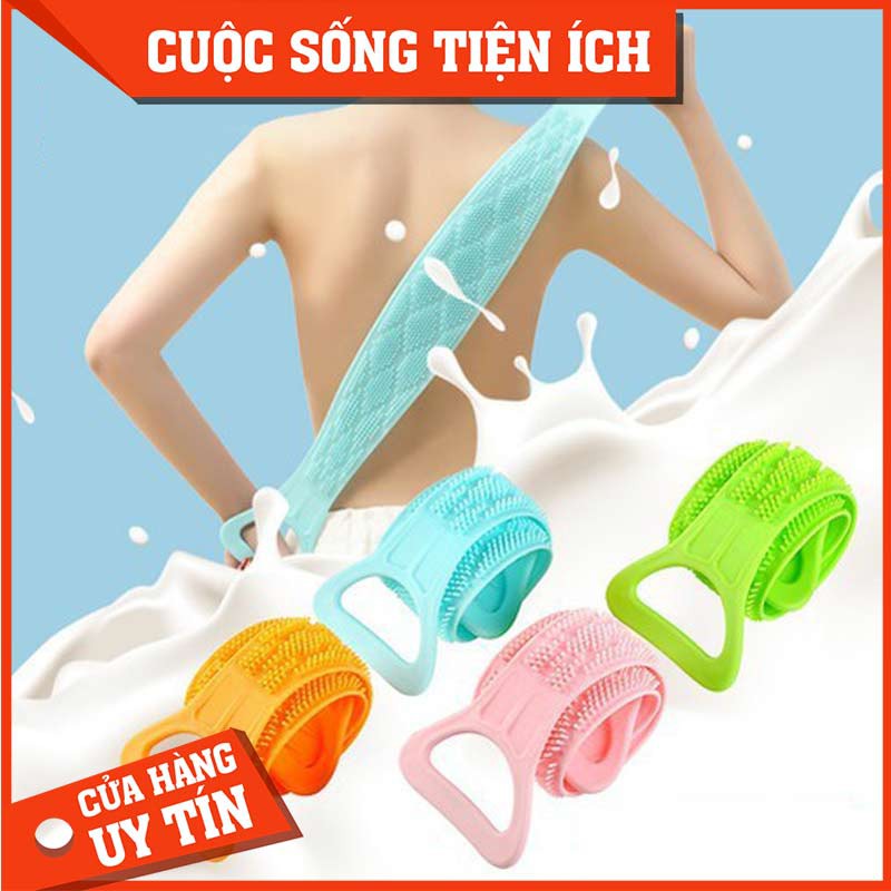 [HCM]Dây Chà Lưng 2 Mặt Silicone ??Miễn Phí Ship️?? Dây Tắm Kì Lưng Hiệu Quả