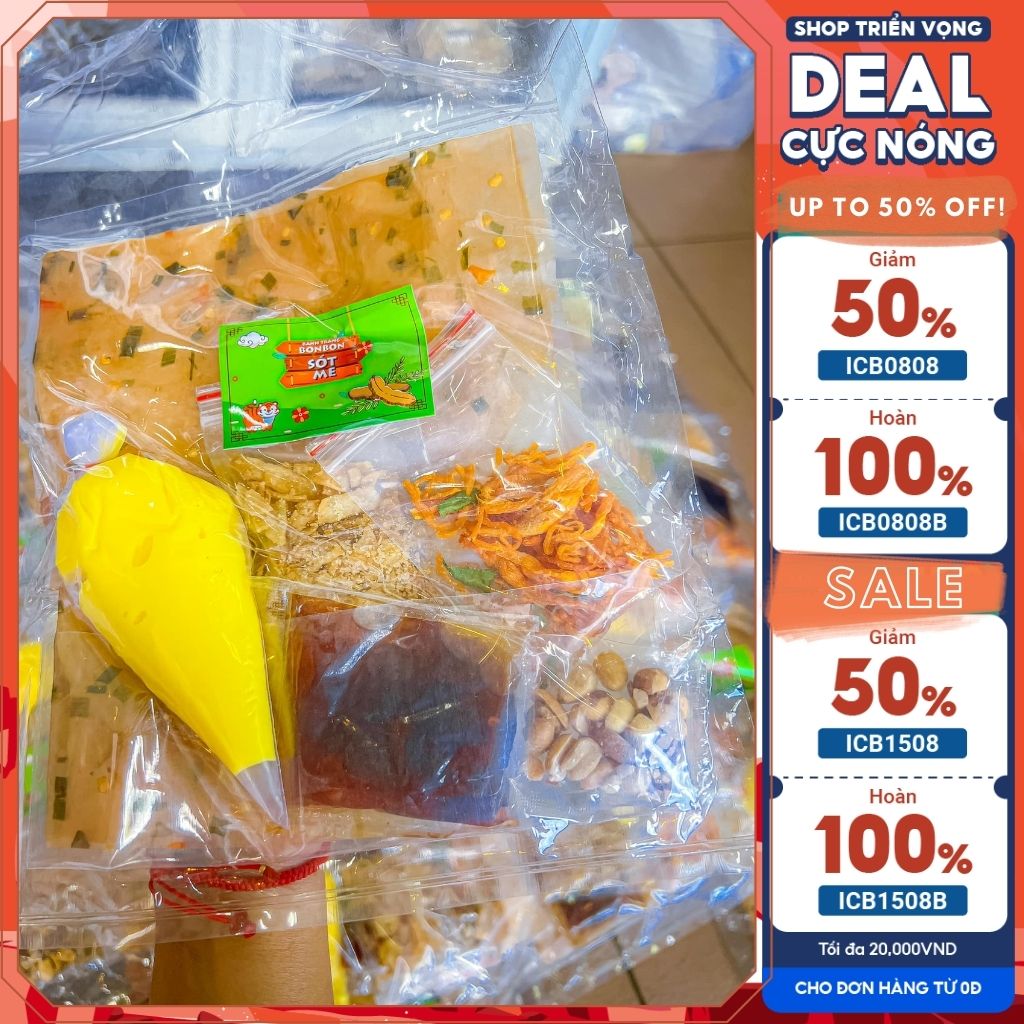 Set bánh tráng dẻo sốt me bơ Bon Bon bánh tráng phơi sương dẻo sốt me bơ Tây Ninh - 04100097