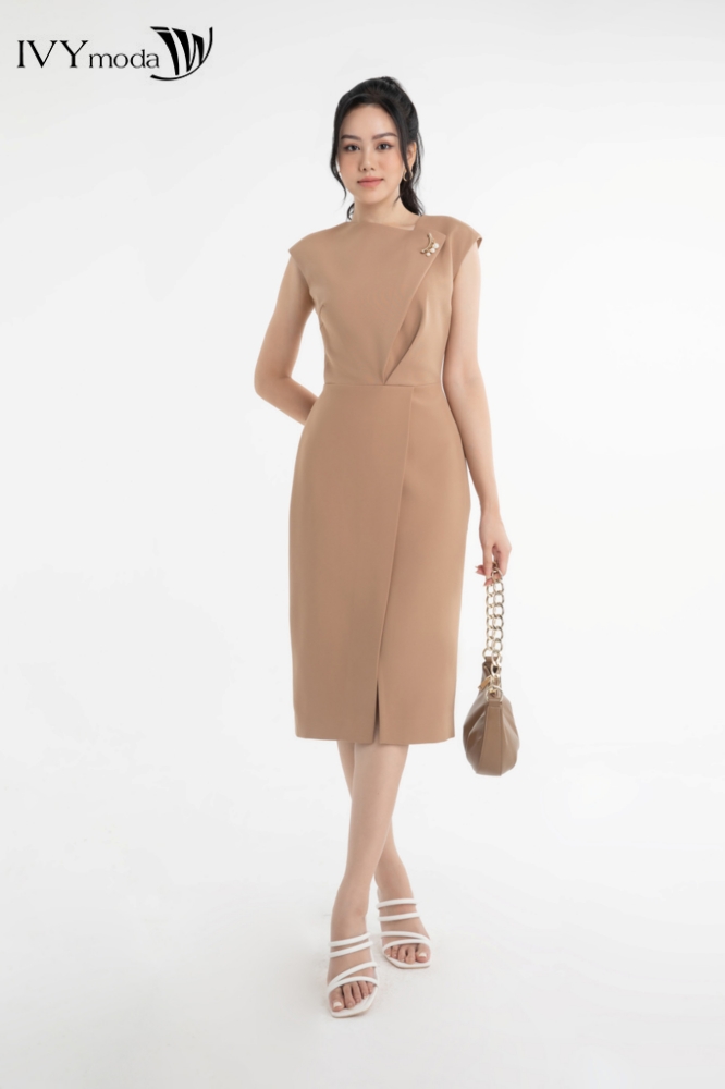 Đầm phối phụ kiện ivy moda ms 48m7698