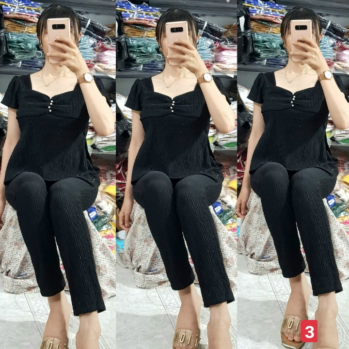 Đồ bộ nữ mặc nhà vải thun xốp, bộ độ nữ thun xốp - cn135