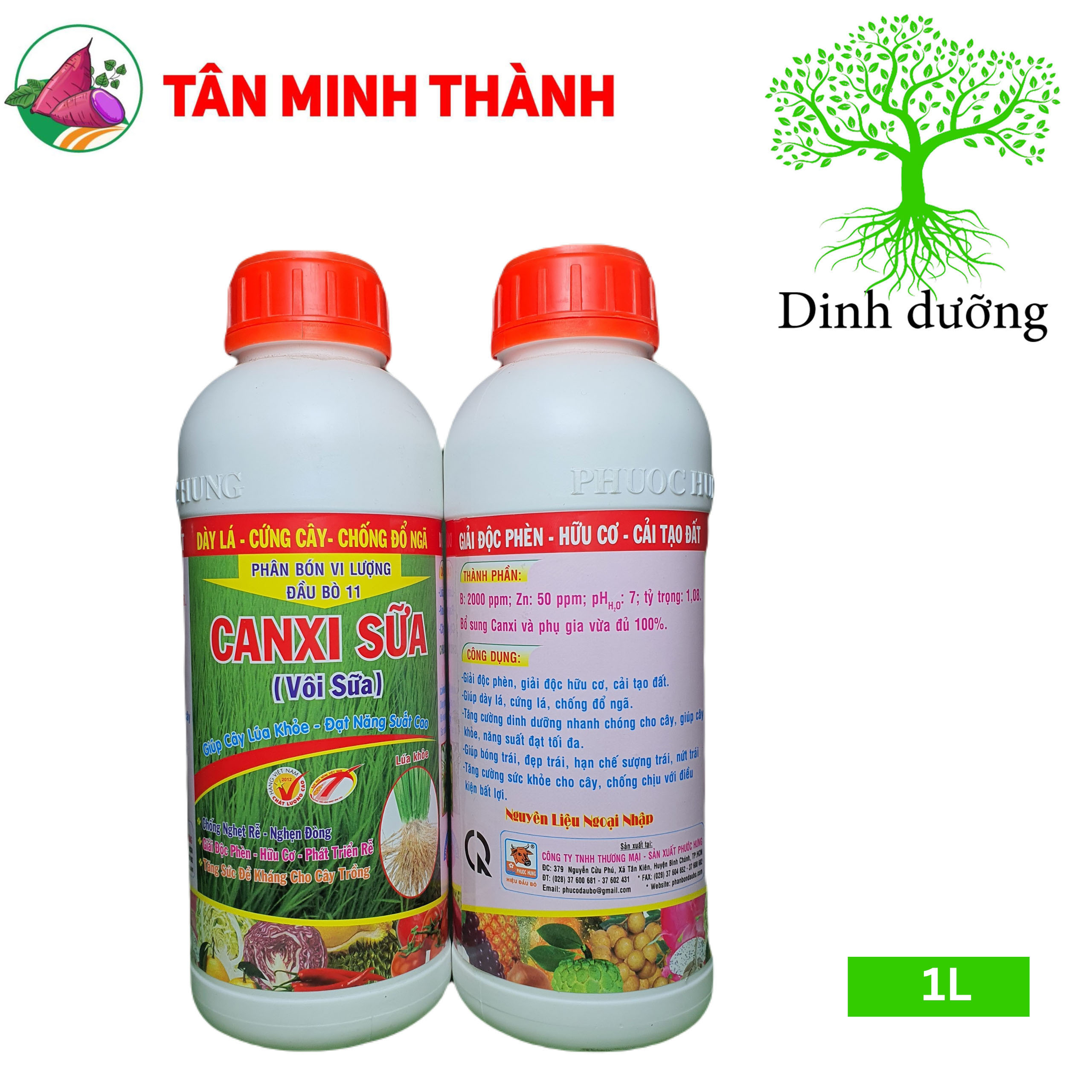 CANXI Vôi Sữa – Hạ phèn, phân giải hữu cơ, cải tạo đất, bóng trái, đẹp trái, chống nứt trái
