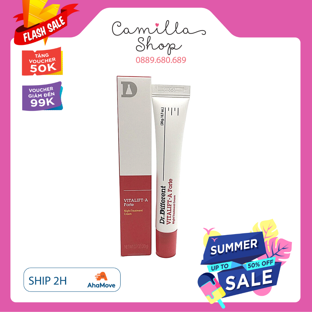 Kem dưỡng da Retinal Dr.Different Vita A Cream Forte 0.1 nâng cơ Hàn Quốc date 06/2022
