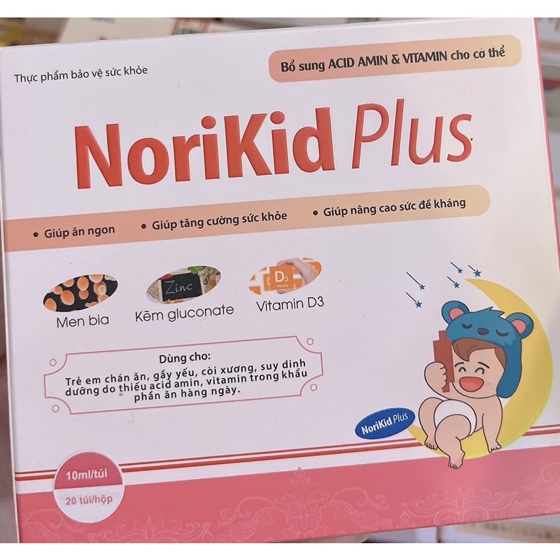 Siro Ăn Ngon NORIKID PLUS Hỗ Trợ Cải Thiện Biếng Ăn Táo Bón Tăng Sức Đề Kháng Cho Trẻ Hộp 20 Ống