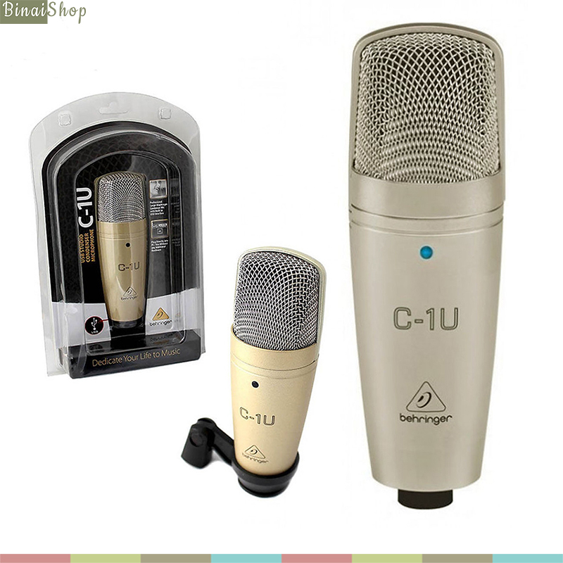 Behringer c-1u - micro thu âm condenser, màng thu lớn, kết nối usb 2.0, siêu chống nhiễu, hướng thu cardioid