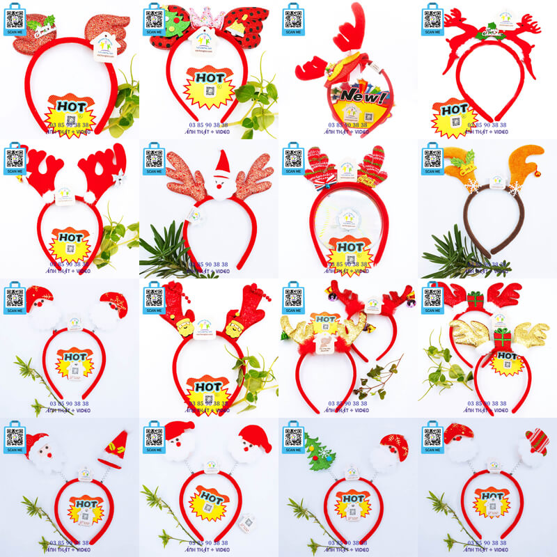 Cài tóc Noel nam nữ, băng đô Giáng Sinh trẻ em, phụ kiện tóc Merry Christmas tai sừng hươu tuần lộc đẹp xinh xắn 2023 giá rẻ - thương hiệu Vợ Chồng Tôi