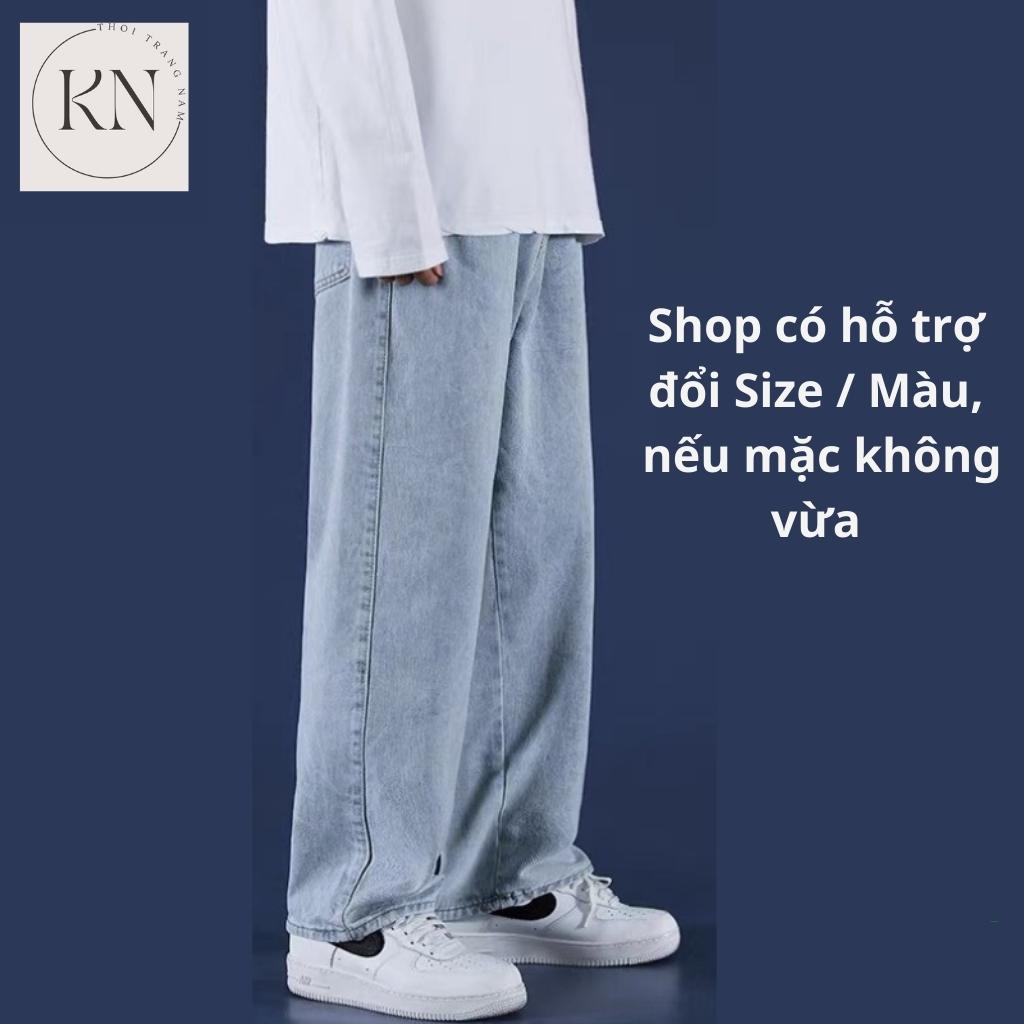 Quần jean nam baggy ống suông form rộng dáng đứng vải jeans bò xanh phom xuông cao cấp KN hottrend QJ2