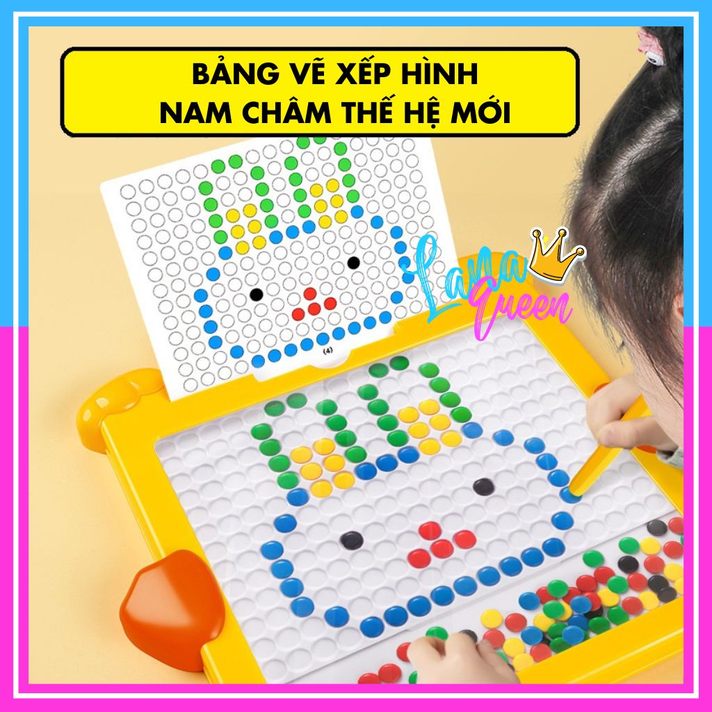 Bảng vẽ xếp hình nam châm thế hệ mới Đồ chơi giáo dục bảng vẽ bút bi nam châm từ tính cho bé Lana Queen