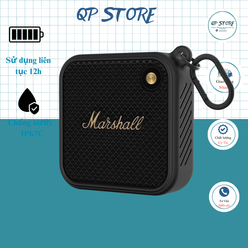 Loa bluetooth , loa bluetooth mini marshall willen thiết kế nhỏ gọn sang trọng - qp srore
