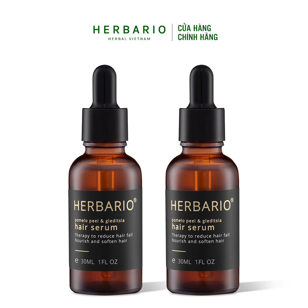 Combo 2 chai serum mọc tóc vỏ bưởi và bồ kết herbario 30mlx2 pomelo peel & gleditsia