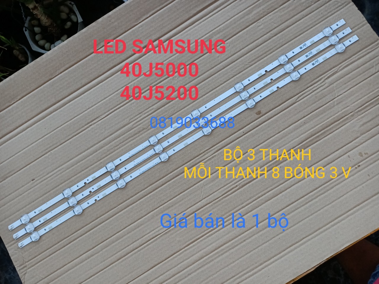 [HCM]BỘ LED TIVI SAMSUNG 40J5000 40J5200 40J5250 40M5000 HÀNG MỚI 100% BỘ 3 THANH MỖI THANH 8 BÓNG/ 3V. V5DN-395SMO-R2