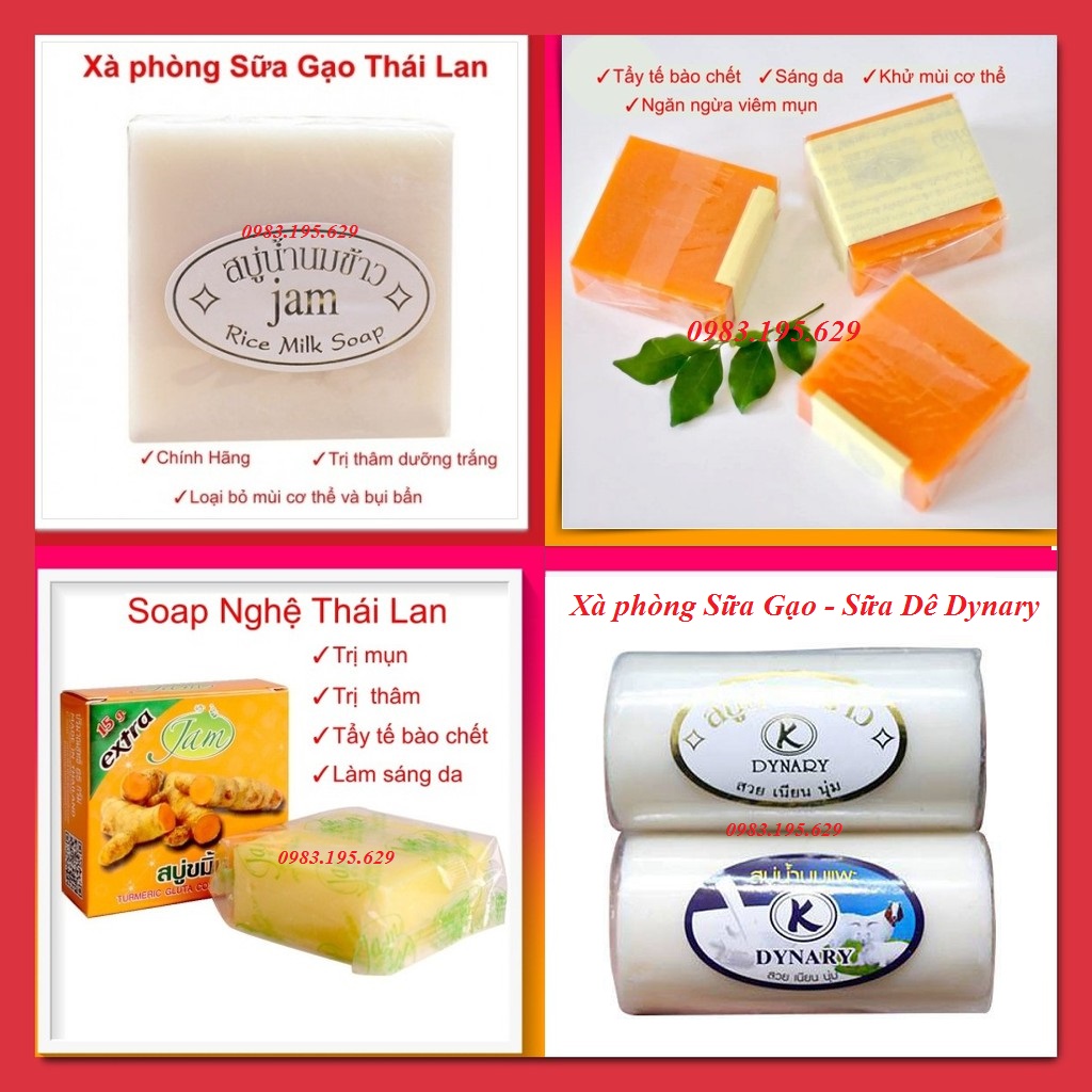 Xà Phòng Sữa Gạo, Sữa Dê, Hương Cam, Nghệ 50g