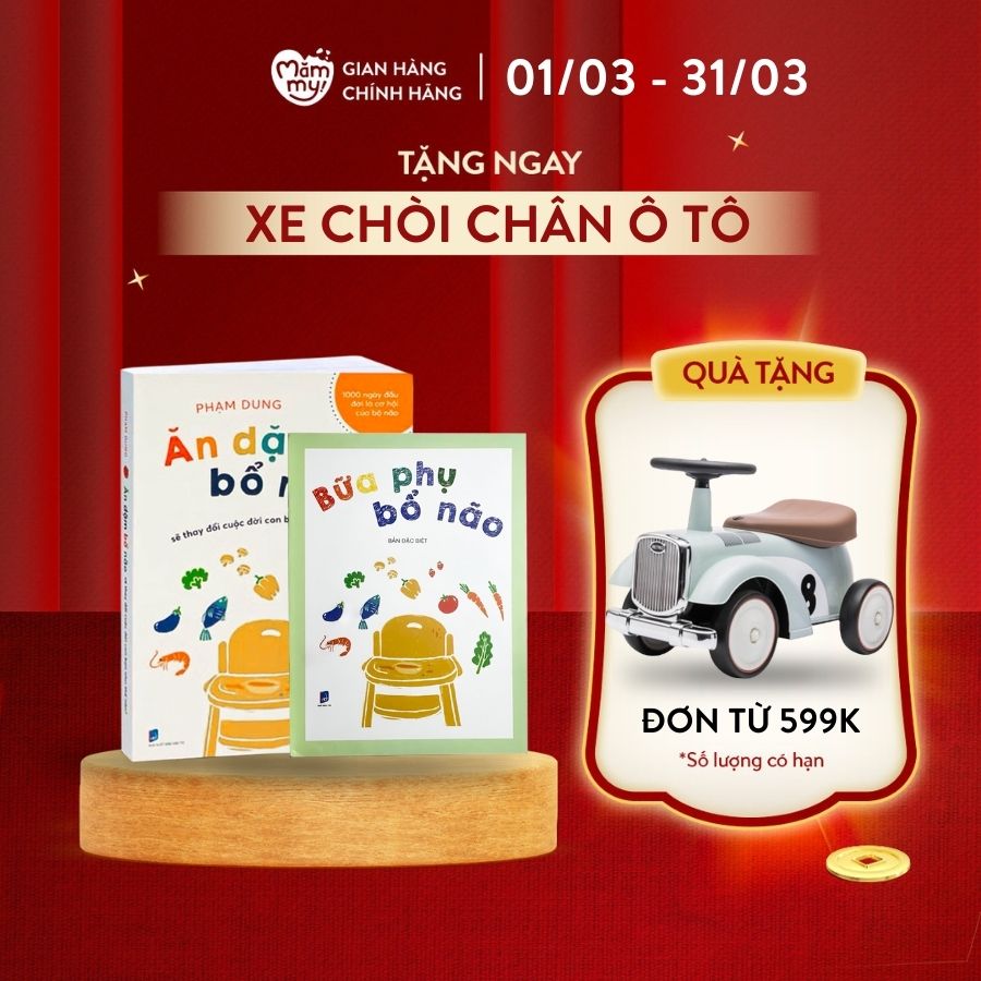 Sách ăn dặm bổ não - in màu - kèm phụ lục bữa phụ bổ não