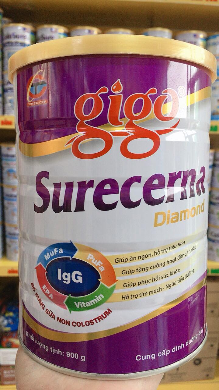 Sữa Tiểu đường Gigo lon 900g - Sữa Bột Gigo Surecerna 900g DATE MỚI