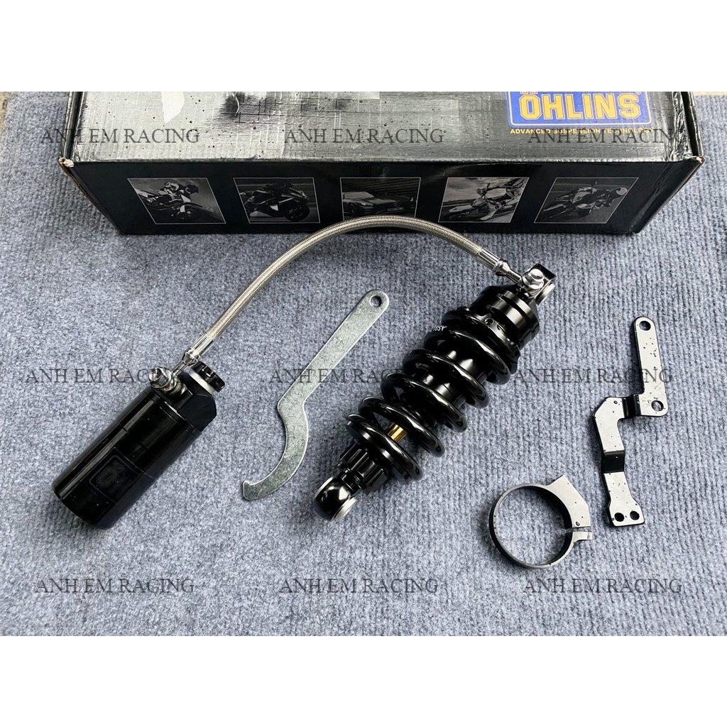 Phuộc sau ohlins bình dầu mẫu đen ti vàng gắn winner sonic ex135 ex150 ex155 ex nhỏ ex50cc ex10 ex11