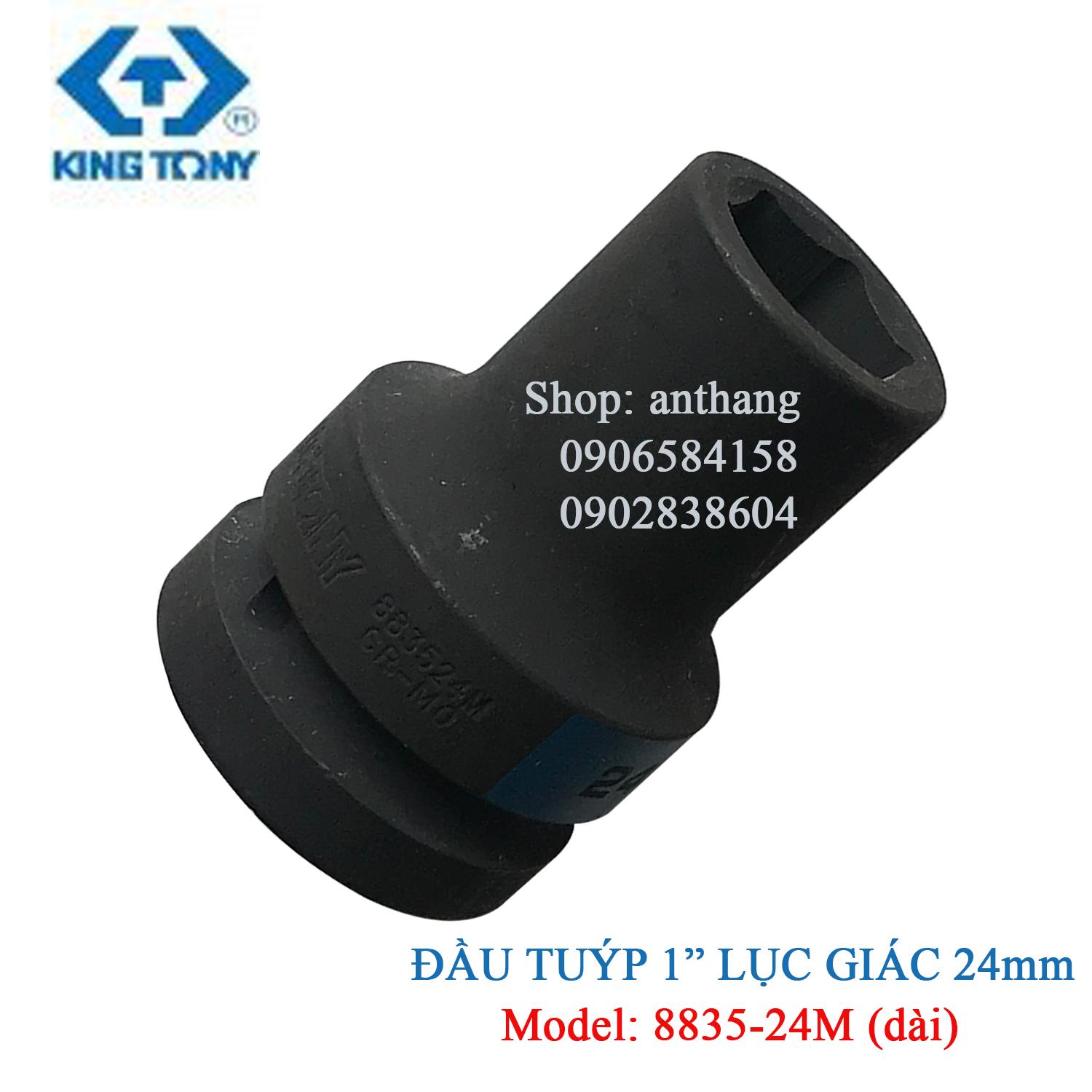 Đầu tuýp 1 inch dài Kingtony dùng vặn bulong lục giác