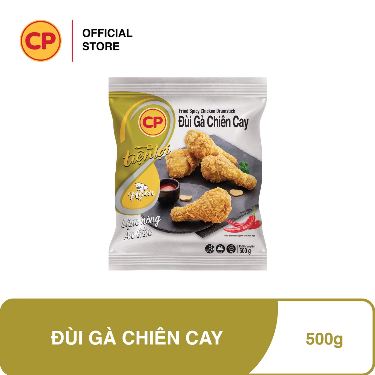 CP Đùi gà rán chiên cay - Siêu tiện lợi, không cần rã đông, chỉ mất 5 phút để chế biến. Thơm ngon và không chứa chất gây hại cho sức khỏe