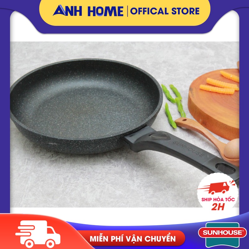 Chảo đá siêu bền chống dính sunhouse size 18,20,24, 26, 28, 30 cm - gia dụng anh home cao cấp