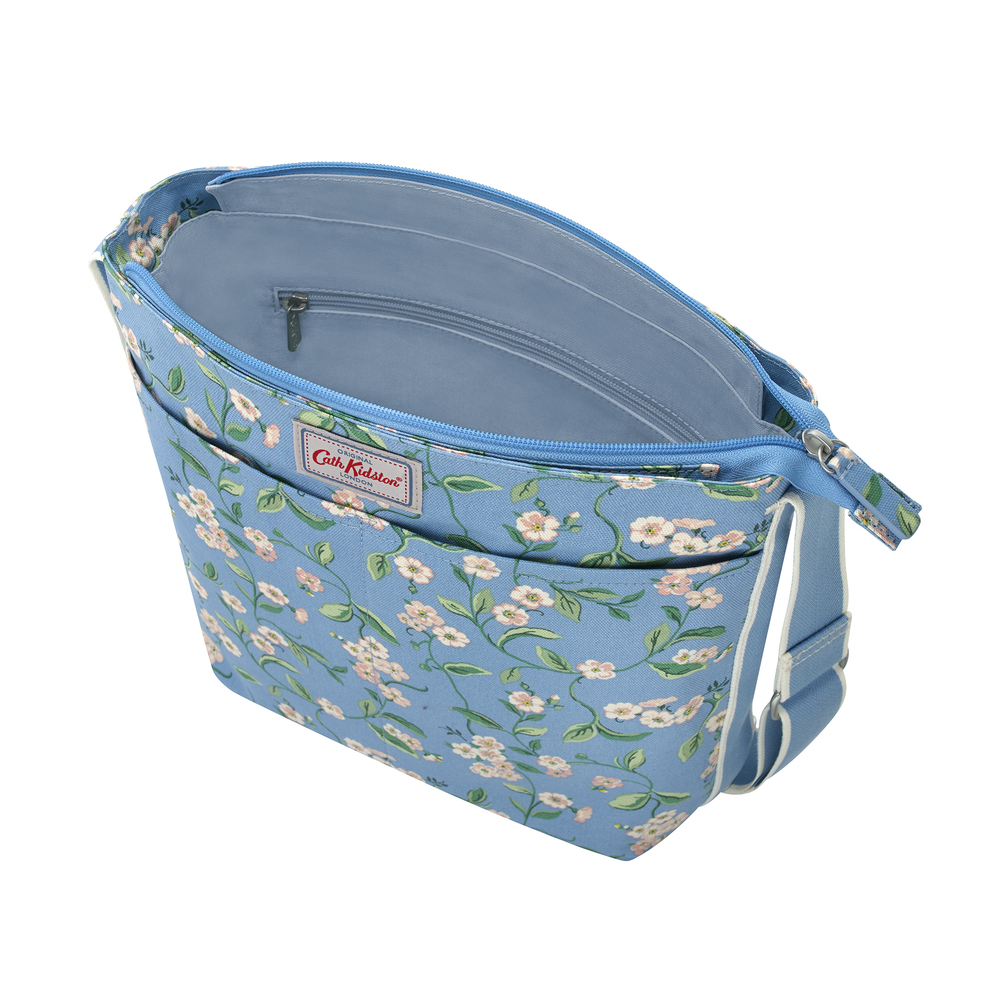 Cath kidston - túi đeo chéo zipped messenger bag forget me not - 1009163 - blue