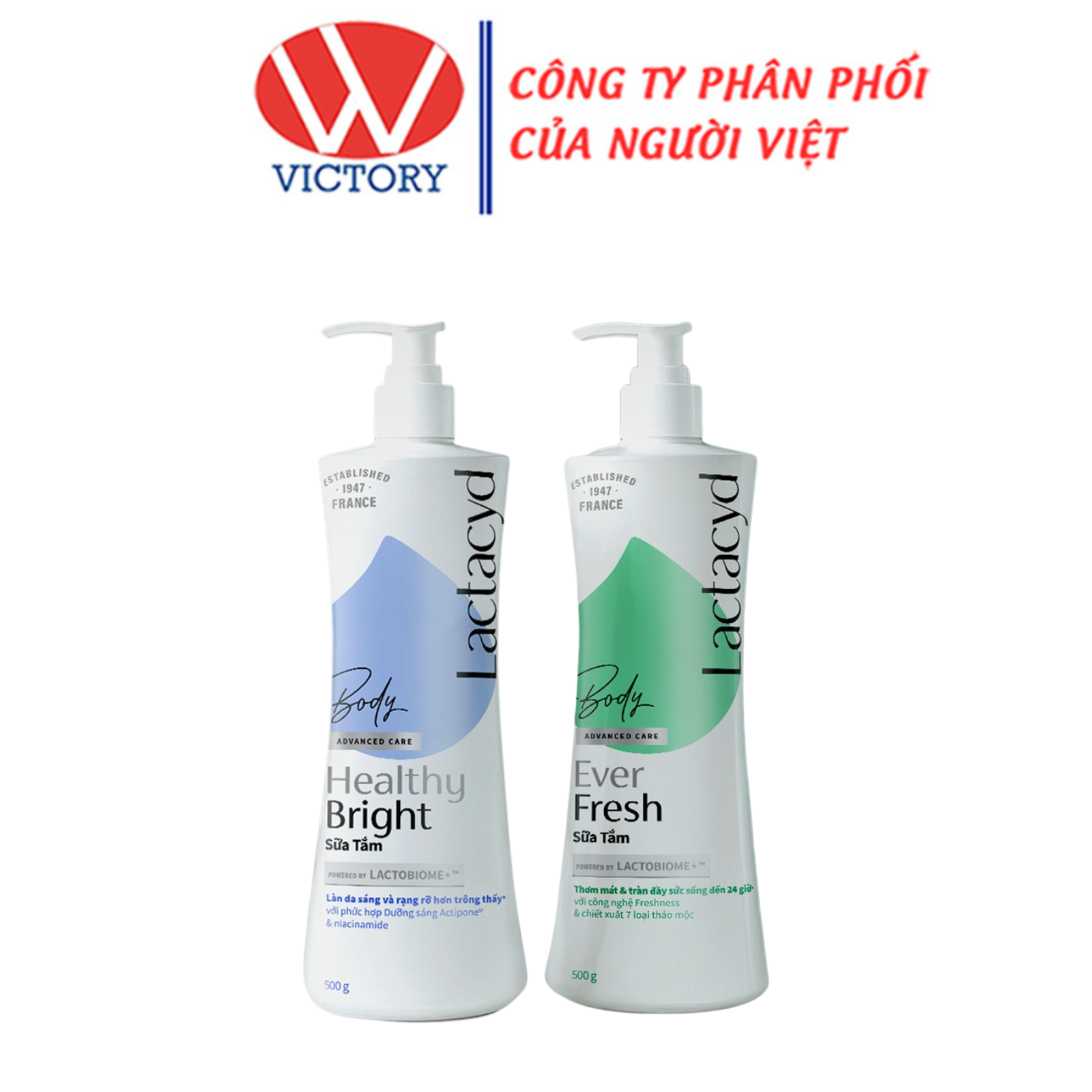 Sữa Tắm Lactacyd Ever Fresh / Lactacyd Healthy Bright giúp làm sạch da, dưỡng ẩm da - 500gr - VIC Pharmacy