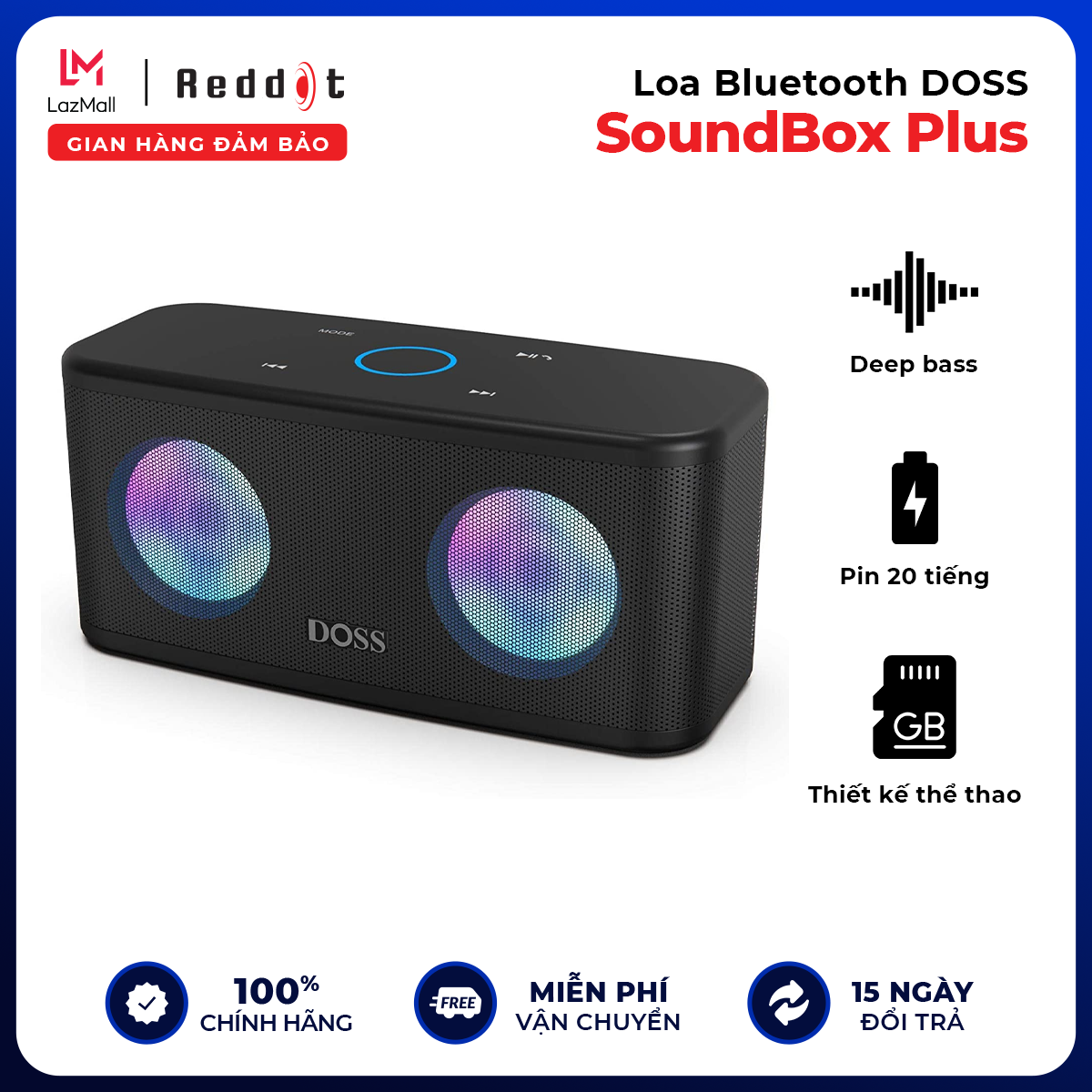 Loa Bluetooth DOSS SoundBox Plus - Hàng Chính Hãng - Reddot Mall