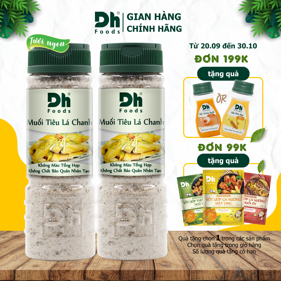 Combo 2 hũ muối tiêu lá chanh 120gr tây ninh dh foods