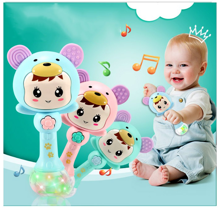 Đồ Chơi Lục Lạc, Gặm Nướu Cầm Tay Phát Sáng , Phát Nhạc