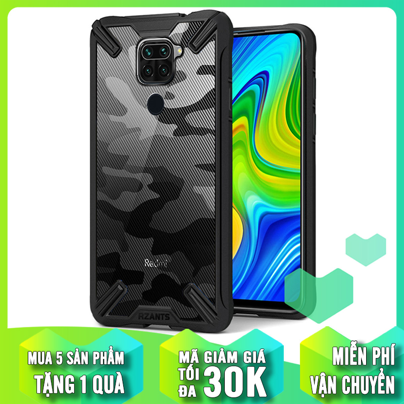 Ốp lưng cho xiaomi redmi note 9 - redmi 10x 4g chống sốc rằn ri rzants