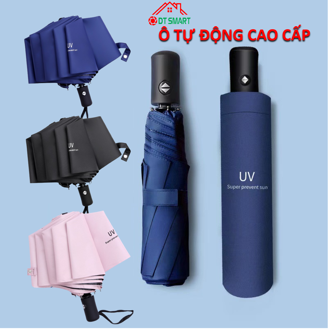 Ô dù che mưa đi nắng chống tia UV mở tự động, bằng tay gấp nhỏ gọn chống thấm 2 lớp cầm tay 2 chiều cỡ lớn