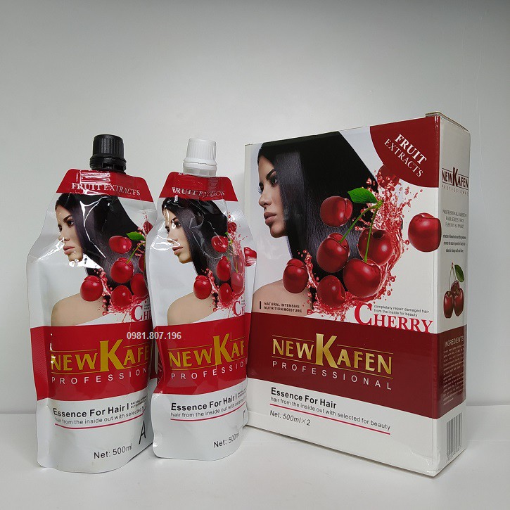 NHUỘM ĐEN TẠI NHÀ NEW KAFEN THẢO DƯỢC MÙI CHERRY 500MLx2
