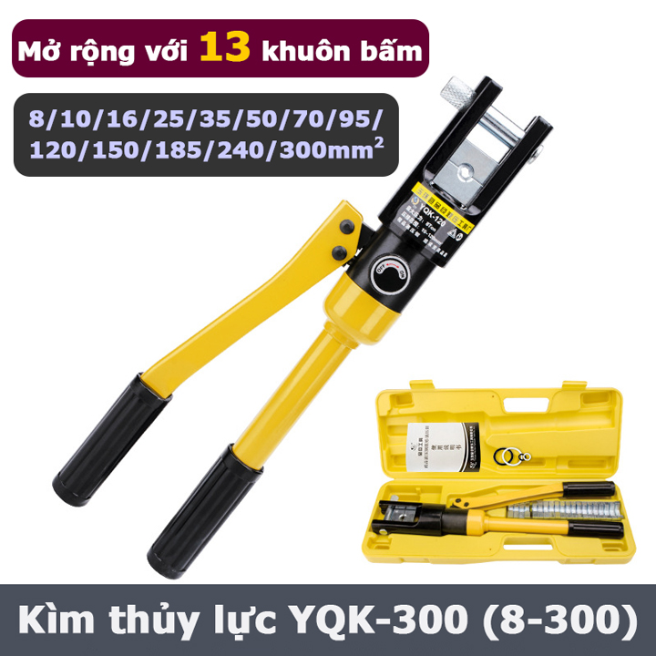 Kìm bấm cos thủy lực yqk-300 kìm ép cốt thủy lực yqk300