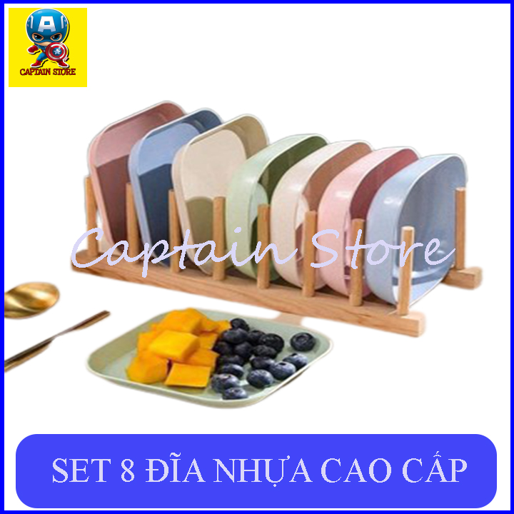[Hoàn tiền 6%] SET 8 ĐĨA NHỰA LÚA MẠCH MÀU PASTEL SIÊU XINH