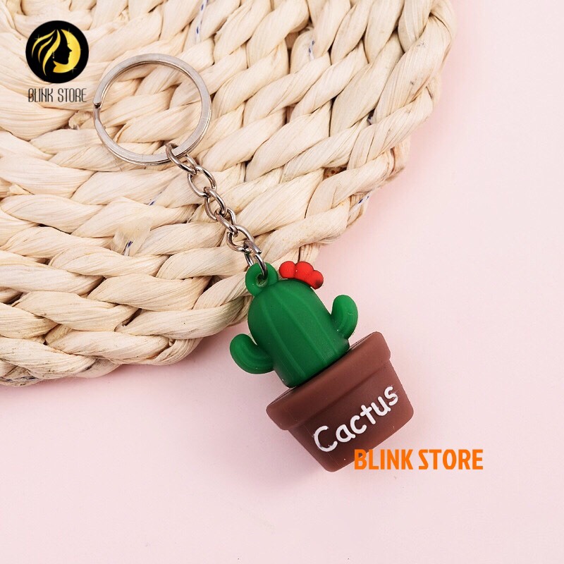 Móc chìa khóa hình cây xương rồng may mắn dùng cho khóa xe máy, ô tô, treo balo, túi xách chất liệu cao su mềm dẻo cực bền, phụ kiện trang trí đáng yêu, đem lại may mắn cho người sử dụng 7